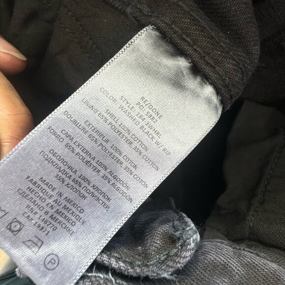 RE/Done Comfort Stretch High Rise Loose Fit Jeans Straight Leg Black Size 23 NWT - Picture 11 of 13